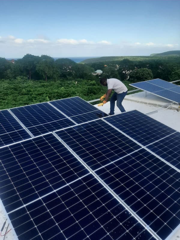 solar panels on roof